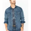 Wrangler Men's Slub Denim Long Sleeve Work Shirt -Wrangle Clothing Shop 086519 08 P1