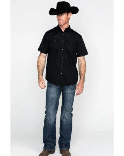 Gibson Men's Solid Short Sleeve Snap Western Shirt - Big -Wrangle Clothing Shop 2000211603 001 P6