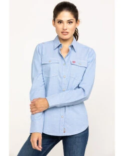 Ariat Women's FR Solid DuraStretch Long Sleeve Snap Work Shirt