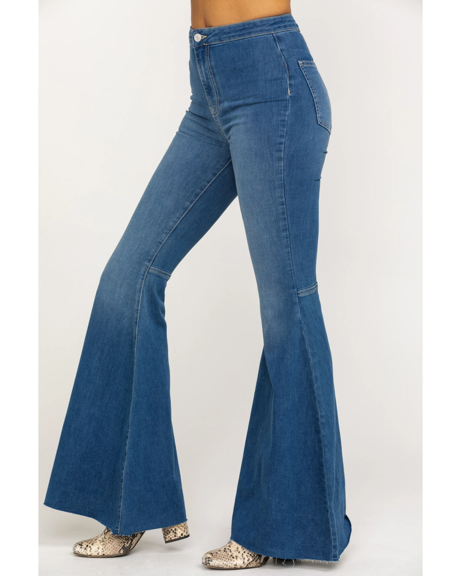 Free People Women's Dark Wash High Rise Just Float On Flare Jeans 5 Free People Women's Dark Wash High Rise Just Float On Flare Jeans - Image 3