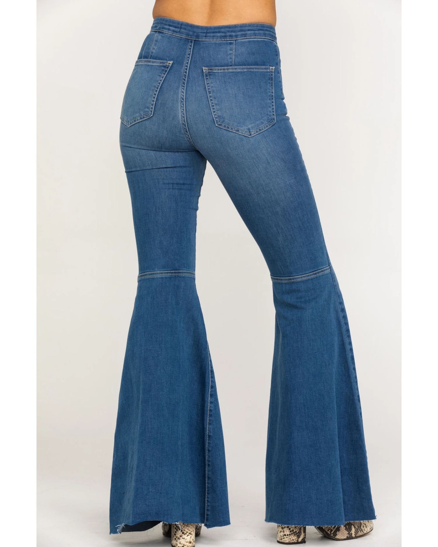 Free People Women's Dark Wash High Rise Just Float On Flare Jeans 6 Free People Women's Dark Wash High Rise Just Float On Flare Jeans - Image 4