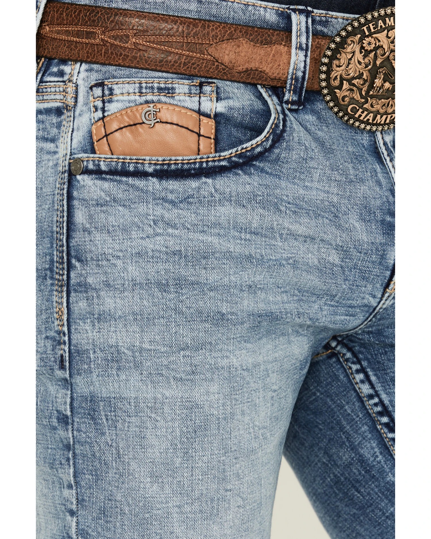 Cody James Core Men's Clover Leaf Light Wash Stretch Slim Straight Jeans 4 Cody James Core Men's Clover Leaf Light Wash Stretch Slim Straight Jeans - Image 2