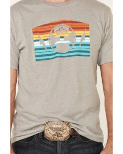 HOOey Men's Gray Electric Sunset Logo Graphic T-Shirt 10 HOOey Men's Gray Electric Sunset Logo Graphic T-Shirt -Wrangle Clothing Shop 2000322753 020 P4