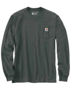 Carhartt Men's Loose Fit Heavyweight Long Sleeve Logo Pocket Work T-Shirt