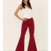 Shyanne Women's Red Seamed Pocket Flare Jeans -Wrangle Clothing Shop 2000338350 600 P1