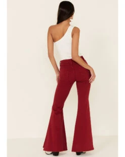 Shyanne Women's Red Seamed Pocket Flare Jeans -Wrangle Clothing Shop 2000338350 600 P3