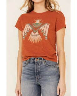 White Crow Women's Flocked Thunderbird Graphic Rolled Cuff Short Sleeve Tee  -Wrangle Clothing Shop 2000341526 220 P3