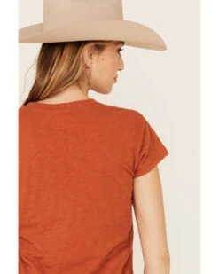 White Crow Women's Flocked Thunderbird Graphic Rolled Cuff Short Sleeve Tee  -Wrangle Clothing Shop 2000341526 220 P5