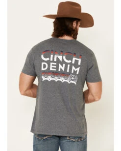 Cinch Men's Heather Gray Color Fade Logo Short Sleeve T-Shirt  -Wrangle Clothing Shop 2000345613 020 P4
