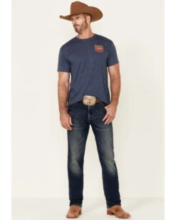 Paramount Network’s Yellowstone Men's Heather Navy Dutton Ranch Mountain Range Graphic Short Sleeve T-Shirt  -Wrangle Clothing Shop 2000349576 410 P2