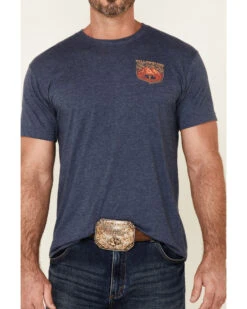 Paramount Network’s Yellowstone Men's Heather Navy Dutton Ranch Mountain Range Graphic Short Sleeve T-Shirt  -Wrangle Clothing Shop 2000349576 410 P3