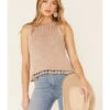 Very J Women's Tassel Trim Knit Sweater Tank Top -Wrangle Clothing Shop 2000349819 251 P1