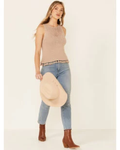 Very J Women's Tassel Trim Knit Sweater Tank Top -Wrangle Clothing Shop 2000349819 251 P2