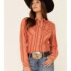 Wrangler Women's Clay Stripe Long Sleeve Snap Western Core Shirt  -Wrangle Clothing Shop 2000350337 641 P1