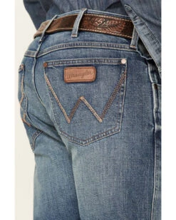 Wrangler Retro Men's Shadow Medium Wash Stretch Slim Bootcut Jeans  -Wrangle Clothing Shop 2000350740 400 P3