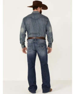 Cody James Men's Double Kicker Medium Dark Wash Stretch Relaxed Bootcut Jeans  -Wrangle Clothing Shop 2000351797 400 P3