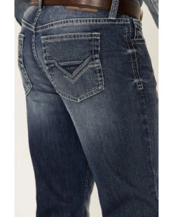 Cody James Men's Double Kicker Medium Dark Wash Stretch Relaxed Bootcut Jeans  -Wrangle Clothing Shop 2000351797 400 P4