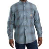 Carhartt Men's FR Steel Twill Plaid Work Shirt 2 Carhartt Men's FR Steel Twill Plaid Work Shirt -Wrangle Clothing Shop 2000353071 400 P1