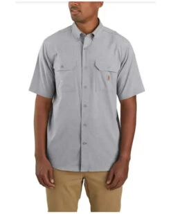 Carhartt Men's Force Solid Relaxed Lightweight Short Sleeve Button Down Work Shirt 