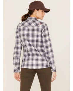 Ariat Women's FR Whitney Plaid Print Long Sleeve Snap Work Shirt  -Wrangle Clothing Shop 2000356559 570 P4