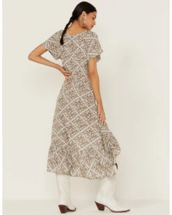 Wrangler Women's Floral Short Sleeve Surplice Wrap Dress -Wrangle Clothing Shop 2000357234 343 P3