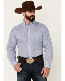 Ariat Men's WF Caysen Medallion Geo Print Long Sleeve Button-Down Western ShirtÂ