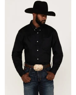 RANK 45 Men's Basic Twill Long Sleeve Button-Down Western Shirt