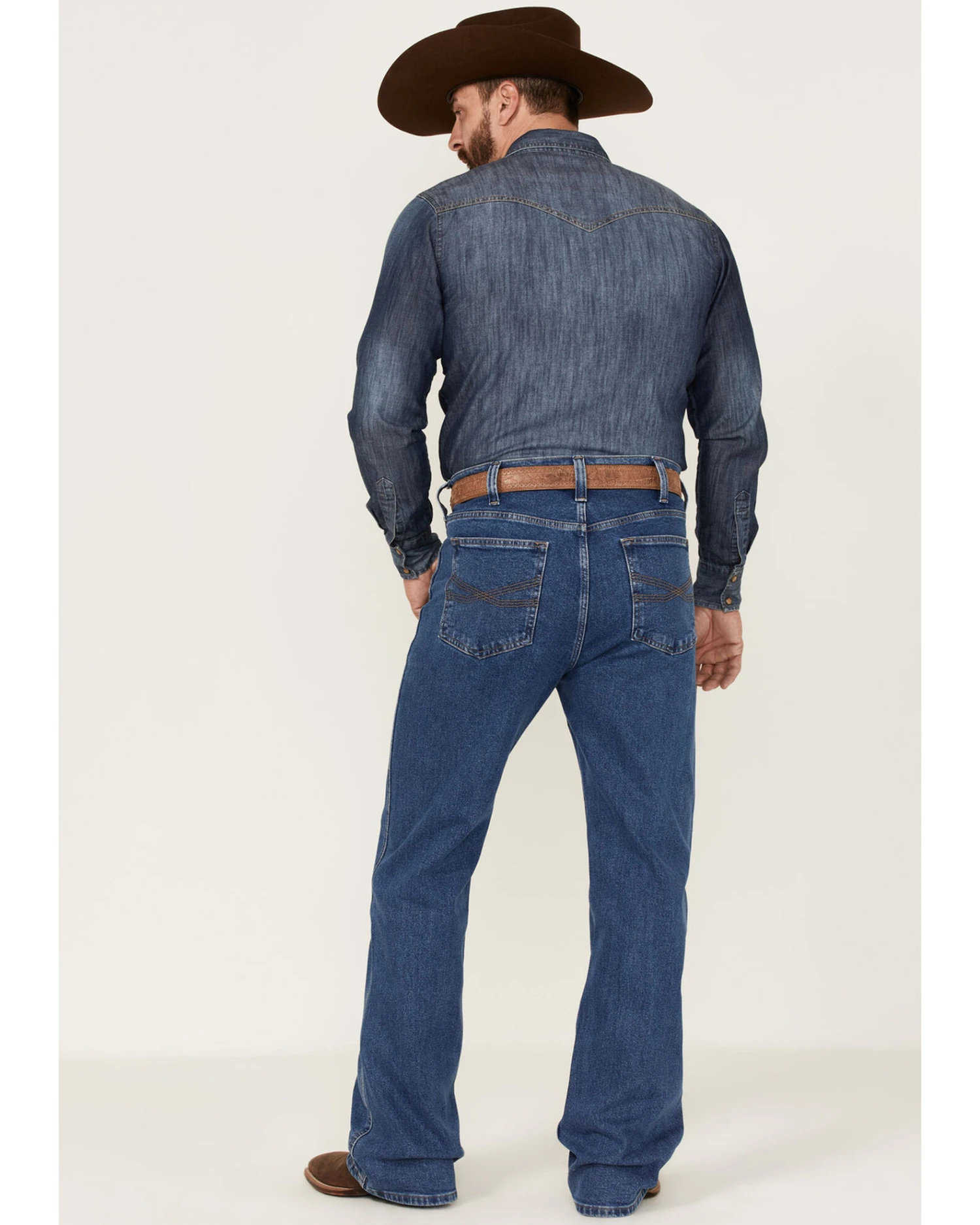 Blue Ranchwear Men's Buckaroo Medium Wash Stretch Regular Bootcut Jeans 5 Blue Ranchwear Men's Buckaroo Medium Wash Stretch Regular Bootcut Jeans - Image 3