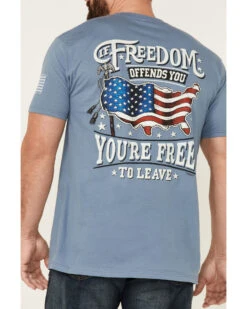 Buck Wear Men's You're Free Flag Graphic Short Sleeve T-Shirt  -Wrangle Clothing Shop 2000362505 400 P3