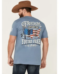 Buck Wear Men's You're Free Flag Graphic Short Sleeve T-Shirt  -Wrangle Clothing Shop 2000362505 400 P4