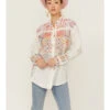 Johnny Was Women's Ryan Embroidered Button Down Long Sleeve Shirt -Wrangle Clothing Shop 2000363630 101 P1