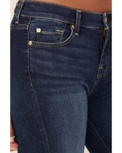 7 For All Mankind Women's Medium Wash Mid Rise Dojo Trouser Flare Jeans -Wrangle Clothing Shop 2000364276 400 P4