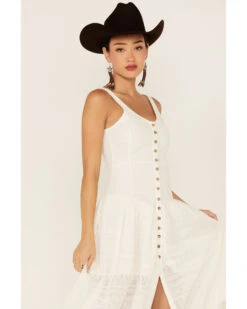 Shyanne Women's Drop Waist Button Front Sleeveless Midi Dress -Wrangle Clothing Shop 2000364748 103 P2