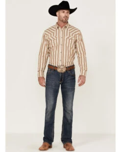 Blue Ranchwear Men's Yarn-Dye Stripe Long Sleeve Snap Western Shirt -Wrangle Clothing Shop 2000364893 285 P3