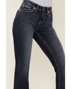 Shyanne Women's Dark Wash Mid Rise Embroidered Bootcut Jeans -Wrangle Clothing Shop 2000365359 416 P2