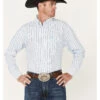 George Strait By Wrangler Men's Striped Long Sleeve Button Down Western Shirt  -Wrangle Clothing Shop 2000365898 400 P1