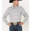 Wrangler Retro Premium Men's Paisley Print Long Sleeve Pearl Snap Western Shirt - Tall  -Wrangle Clothing Shop 2000365978 410 P1