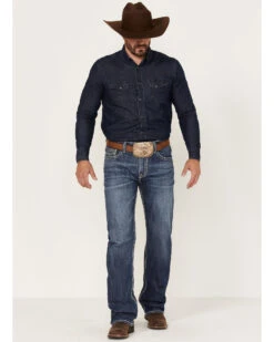 Rock & Roll Denim Men's Dark Wash Double Barrel Stretch Relaxed Straight Jeans 8 Rock & Roll Denim Men's Dark Wash Double Barrel Stretch Relaxed Straight Jeans -Wrangle Clothing Shop 2000367642 201 P3