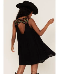 Rock & Roll Denim Women's Embroidered Keyhole Shift Dress