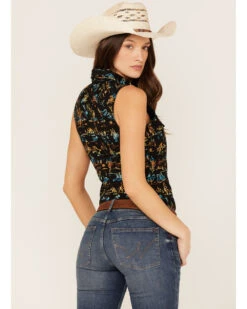 Rock & Roll Denim Women's Desert Scene Print Sleeveless Work Shirt -Wrangle Clothing Shop 2000368508 001 P4