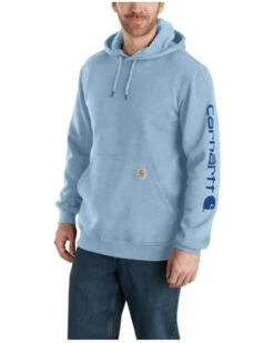 Carhartt Men's Loose Fit Midweight Logo Sleeve Graphic Hooded Sweatshirt