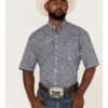 Roper Men's Liberty Bell Foulard Geo Print Short Sleeve Snap Western Shirt  -Wrangle Clothing Shop 2000370651 410 P1