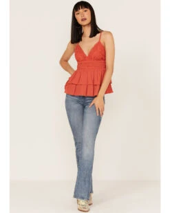 Tempted Women's Crochet Ruffle Crop Cami Top -Wrangle Clothing Shop 2000372838 220 P2