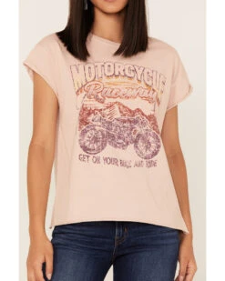 Cleo + Wolf Women's Motorcycle Raceway Vintage Graphic Tee -Wrangle Clothing Shop 2000373301 840 P3