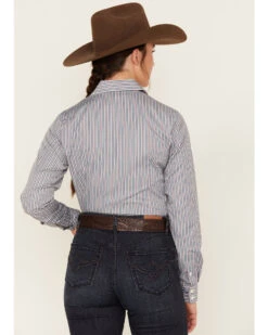 Cinch Women's Striped Geo Print Long Sleeve Button Down Shirt -Wrangle Clothing Shop 2000373451 300 P3