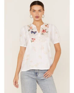 Johnny Was Women's Jailyn Puff Sleeve Weekend Top