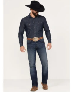 Wrangler Retro Men's 88MWZ Stone Dark Wash Slim Straight Stretch Denim Jeans