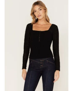 Idyllwind Women's Smocked Lace Long Sleeve Top