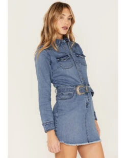Idyllwind Women's Medium Wash Belted Western Denim Dress