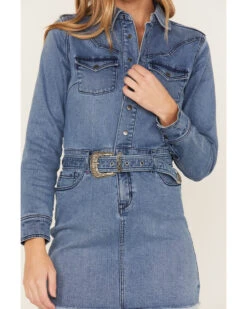Idyllwind Women's Medium Wash Belted Western Denim Dress 8 Idyllwind Women's Medium Wash Belted Western Denim Dress -Wrangle Clothing Shop 2000375742 400 P3